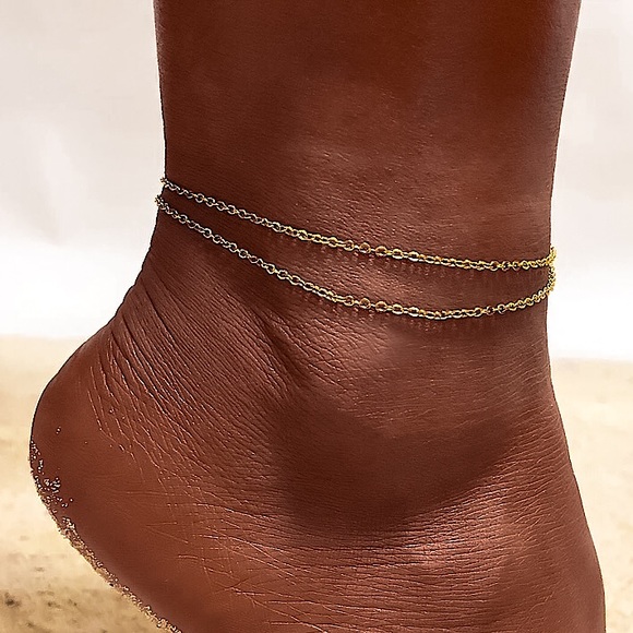 🔵𝟲𝟱%𝗢𝗙𝗙 𝗯𝘂𝗻𝗱𝗹𝗲𝘀 𝟯+🔵 NEW Thin Cable Chain Stainless Steel Anklet - Picture 10 of 15